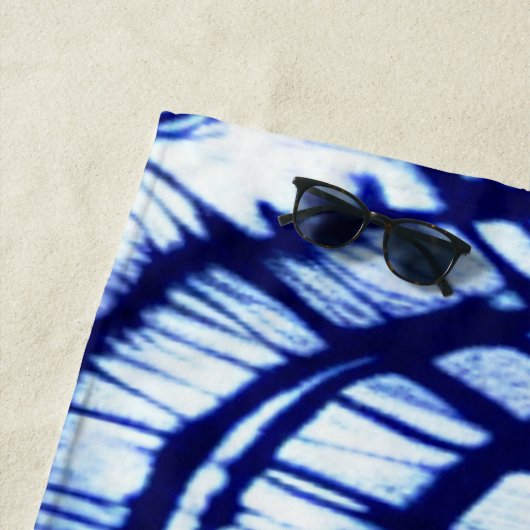 Indigo Shibori Gefärbte Krawatte Strandtuch (Beispiel)