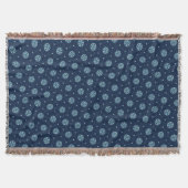 Indigo Spirit: Boho African Geometry Decke (Vorderseite)