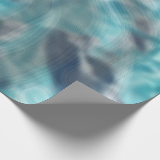 Indigo Splash Tropfen Geschenkpapier (Ecke)