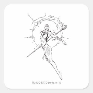 Indigo-Stamm 9 Quadratischer Aufkleber