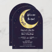 Indigo Star Fall Yellow Moon Starry Baby Dusche Einladung (Vorne/Hinten)