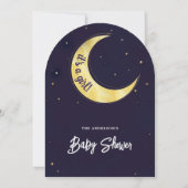 Indigo Star Fall Yellow Moon Starry Baby Dusche Einladung (Rückseite)