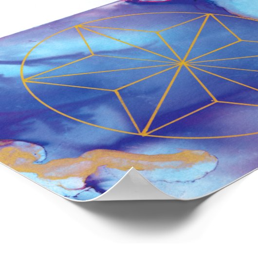 Indigo-Stern/Kristalgittervorlage Poster (Ecke)