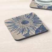 Indigo Sunflower Getränkeuntersetzer (Linke Seite)