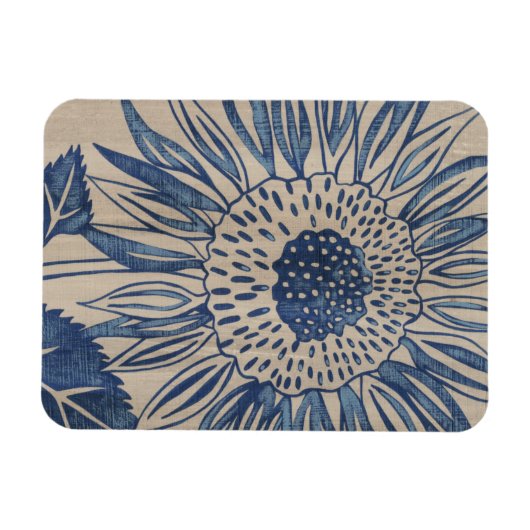 Indigo Sunflower Magnet (Horizontal)