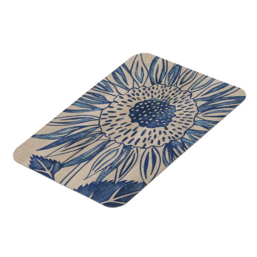 Indigo Sunflower Magnet (Linke Seite)