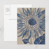 Indigo Sunflower Postkarte (Vorne/Hinten)