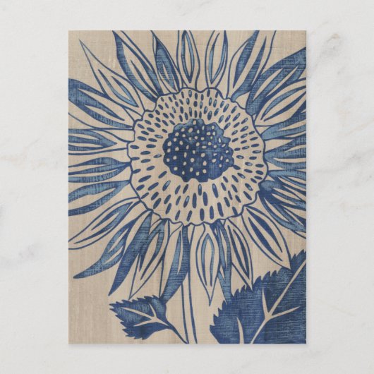 Indigo Sunflower Postkarte (Vorderseite)