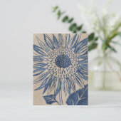 Indigo Sunflower Postkarte (Stehend Vorderseite)
