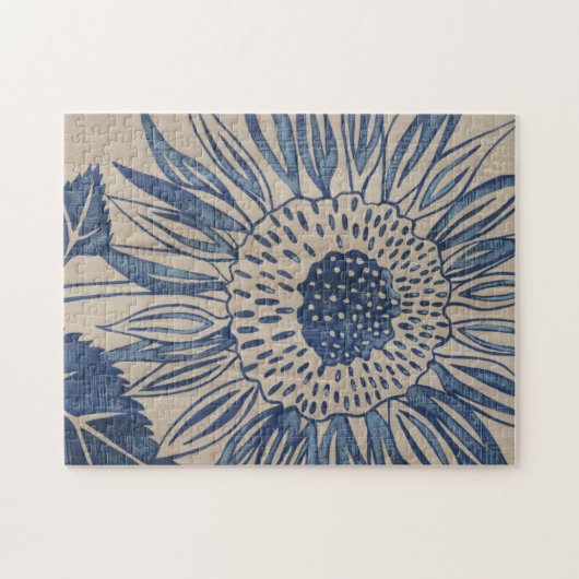 Indigo Sunflower Puzzle (Horizontal)