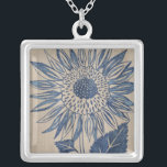 Indigo Sunflower Versilberte Kette<br><div class="desc">floral</div>