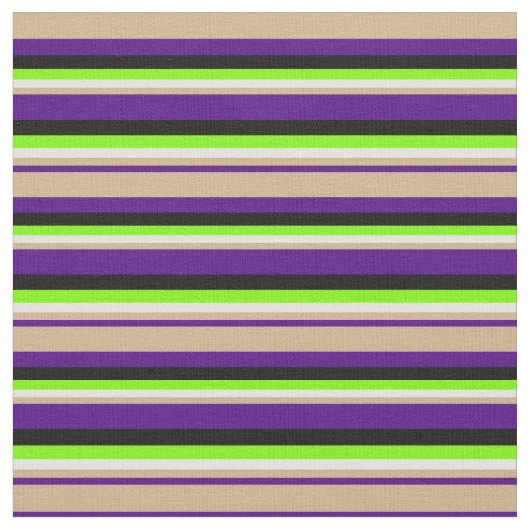 Indigo, Tan, Light Cyan, Green & Black Lines Stoff (Nahaufnahme)