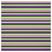 Indigo, Tan, Light Cyan, Green & Black Lines Stoff (Muster)