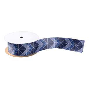 Indigo Tangram Ribbon Satinband