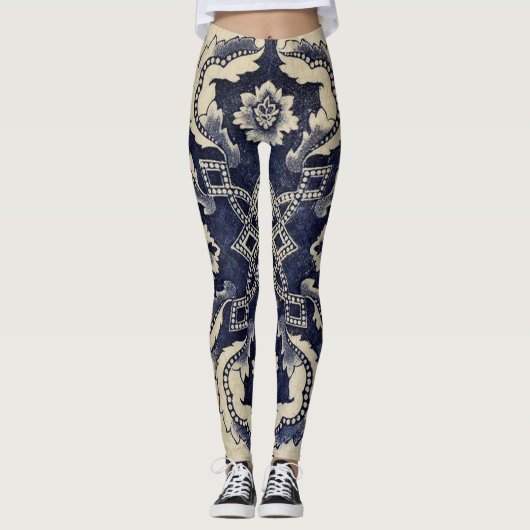 Indigo Tattoo Imitate Leggings (Vorderseite)