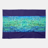 Indigo & Teal Winter Branches Watercolor Geschirrtuch (Horizontal)
