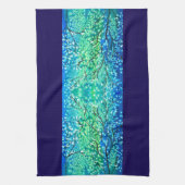 Indigo & Teal Winter Branches Watercolor Geschirrtuch (Vertikal)