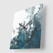 Indigo Tempest Quadratische Wanduhr (Winkel)