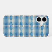 Indigo Tile & Plant Pattern Phone Case iPhone 16 Hülle (Rückseite (Horizontal))