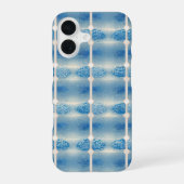 Indigo Tile & Plant Pattern Phone Case iPhone 16 Hülle (Rückseite)