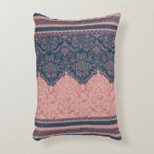 Indigo-Tinte & warmer Blush-KI-Kunst Dekokissen (Vorderseite(Vertikal))