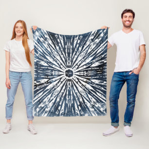 Indigo-Tinten-Radialstrahl-Motiv Fleecedecke