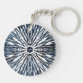 Indigo-Tinten-Radialstrahl-Motiv Schlüsselanhänger (Rückseite)