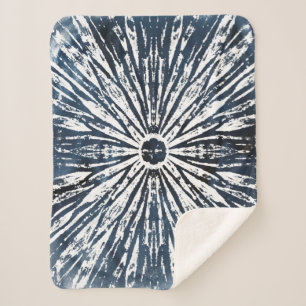 Indigo-Tinten-Radialstrahl-Motiv Sherpadecke