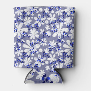 Indigo Tradition: nahtlose blaue Pflanze. Dosenkühler