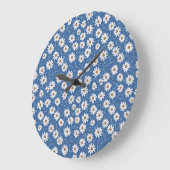 Indigo Traum Gänseblümchen Große Wanduhr (Winkel)