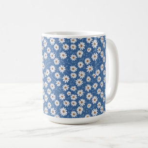 Indigo Traum Gänseblümchen Kaffeetasse
