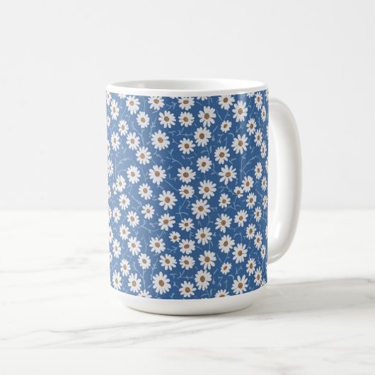 Indigo Traum Gänseblümchen Kaffeetasse (VorderseiteRechts)