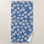 Indigo Traum Gänseblümchen Strandtuch (Vorderseite)