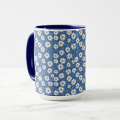 Indigo Traum Gänseblümchen Tasse (Vorderseite Links)