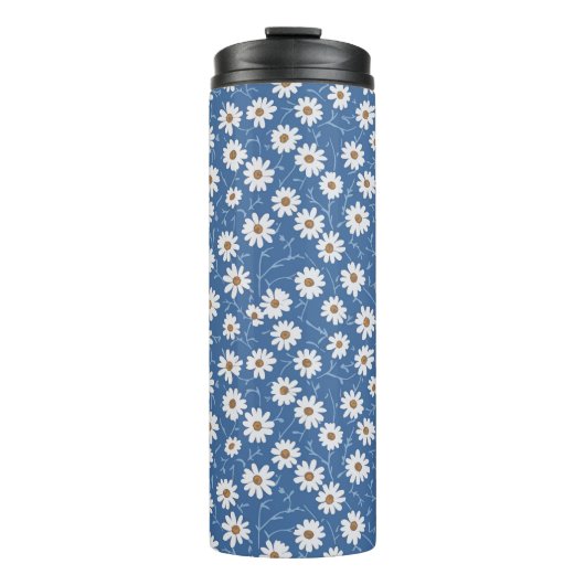Indigo Traum Gänseblümchen Thermosbecher (Vorderseite)