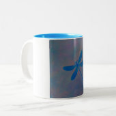 Indigo-Traumlibelle Zweifarbige Tasse (Vorderseite Links)