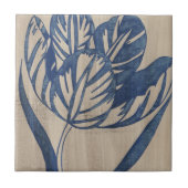 Indigo Tulip Fliese (Vorderseite)