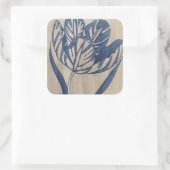 Indigo Tulip Quadratischer Aufkleber (Tasche)