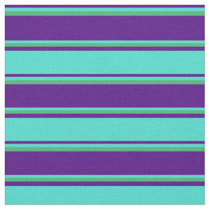 Indigo, Türkis und grüne Streifen Stoff