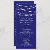 Indigo Twinkle Lights Hochzeitsprogramm Programm (Vorne/Hinten)