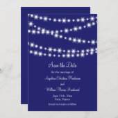 Indigo Twinkle Lights Save the Date (Vorne/Hinten)