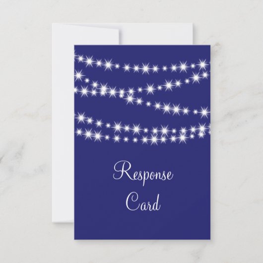 Indigo Twinkle Lights UAWG RSVP Karte (Vorderseite)
