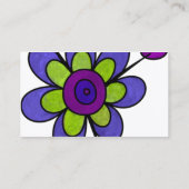 Indigo u. grüne Spaß-Blumen Visitenkarte (Rückseite)