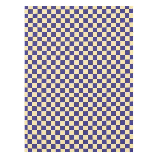 Indigo- und Butter-Karo-Muster Tischdecke (Vorderseite)