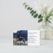 Indigo und Gold Modern Art Business Card Visitenkarte (Stehend Vorderseite)