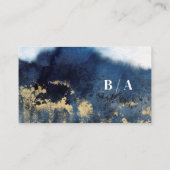 Indigo und Gold Modern Art Business Card Visitenkarte (Rückseite)