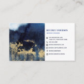 Indigo und Gold Modern Art Business Card Visitenkarte (Vorderseite)