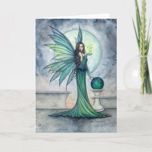 Indigo und Jade Fairy Fantasy Art Blank Karte