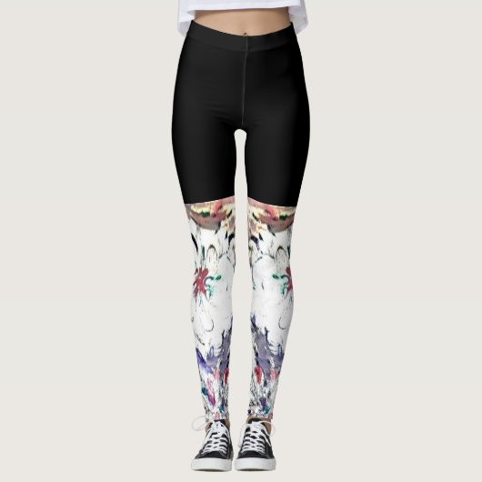 Indigo und Schwarz Leggings (Vorderseite)