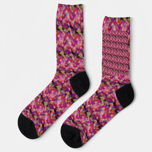 Indigo- und violette Kunstwerke Socken (Linkes Detail)